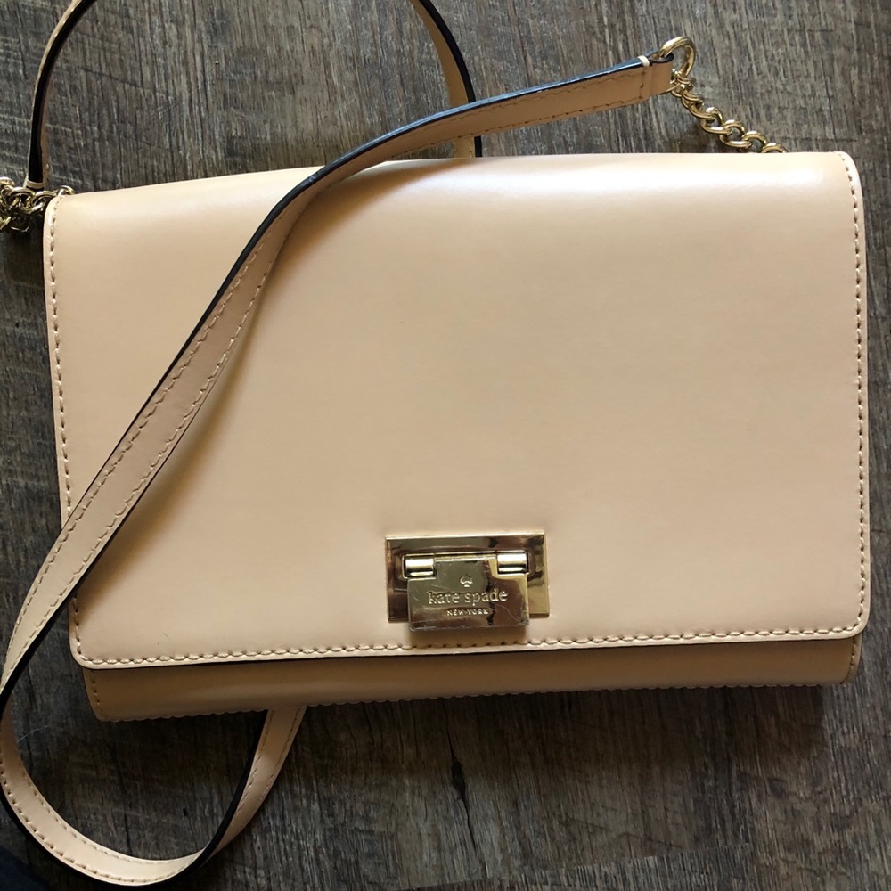 Kate Spade cream / beige leather crossbody